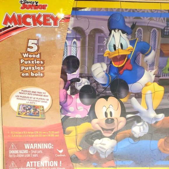 Disney Mickey Mouse Wood Puzzles Minnie Mouse Donald Duck Goofy - Picture 2 of 12